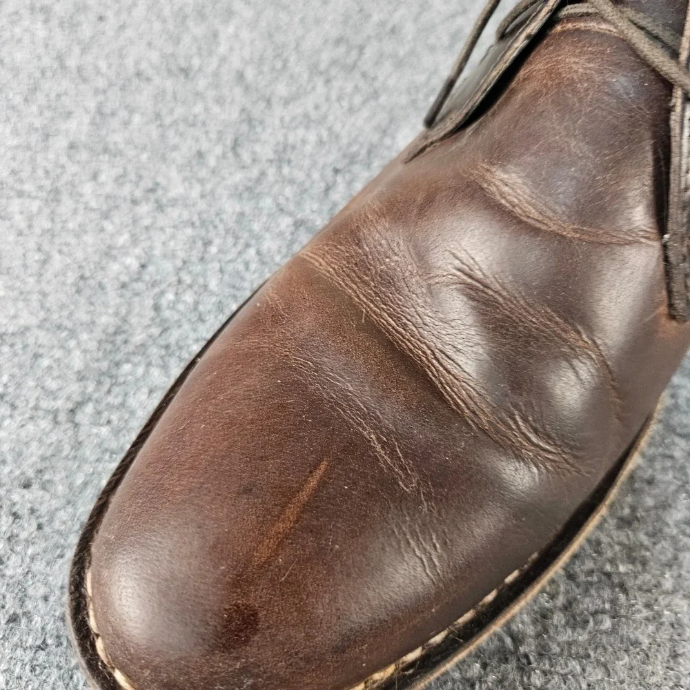 Steve Madden Mens P-IVON 983 Dark Brown Leather Chukka Boots Size 10